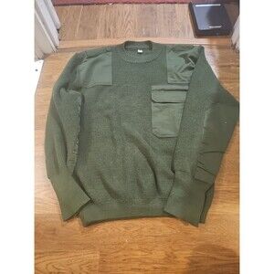 Vintage Mens Halfen Commando Sweater Adult 54/H Green Wool Knit German Military